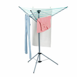 Sèche linge rotatif, ligne de 15 m, jardin et camping, pliable, socle, étendoir de balcon, H:140cmargenté - Relaxdays