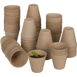 Relaxdays - Godets semis lot de 120, cellulose, h x d 7,5 x 8 cm, pots de jardinage ronds, petit, nature
