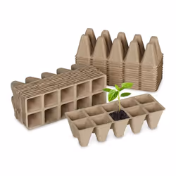Relaxdays Godets semis lot de 24 culture pour 240 plants papier HLP : 55x22x85cm nature