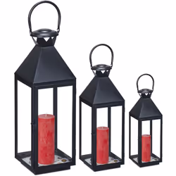 Ce lot de lanternes noires est une décoration indispensable pour embellir vos intérieurs et extérieurs. Grâce aux trois taill ...