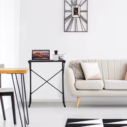 Relaxdays - Petite table de travail HxlxP 75x60x40 cm meuble compact pour ordinateur, pour lap top mdf et métal, noir