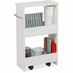 Description générale L’étagère sur roulettes est idéale pour optimiser l’espace de rangement dans les petites salles de bain ...