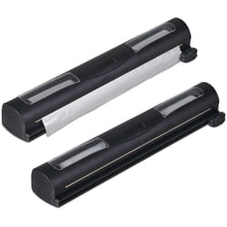 Relaxdays - Distributeur film alimentaire, lot de 2, pour papier aluminium et cellophane, fenêtre de visualisation, noir