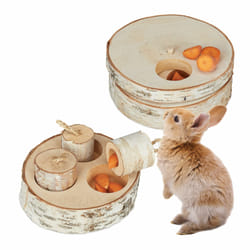 Relaxdays - 2 jouets pour lapin et cochon d'Inde , stimule l'intelligence, bois, favorise l'activité, nature