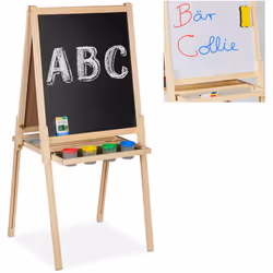 Encouragez la créativité etla volonté d’apprendre de votre enfant avec ce tableau droit à double face. Ilest réglable en haut ...
