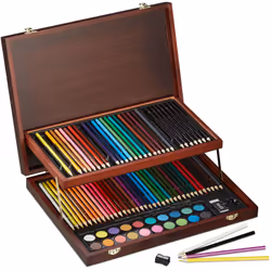 Ce coffret de coloriage de grande qualité en bois de pinnoble contient tout ce qu’il faut à l’artiste et qui fait battre son ...