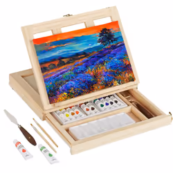 Le jeu d’artistes en valise peinture est idéal, pour laisser libre cours à sa création. Que ce soit pour débutants ou profess ...