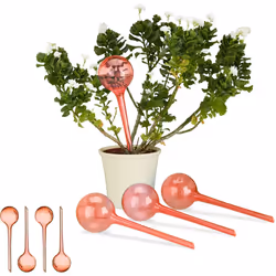 Personne n’aime retrouver ses plantes mortes en rentrant des vacances. Ce lot de 8 globes d’arrosage vous aide à maintenir vo ...