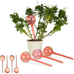 Relaxdays - Globes d'arrosage en plastique, lot de 8, distributeur eau, plantes, 2 semaines, 250 ml, pot fleurs, rouge