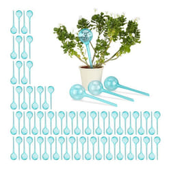 Globes d’arrosage en plastique lot de 80 distributeur eau plantes 2 semaines 250 ml pot fleurs bleu clair