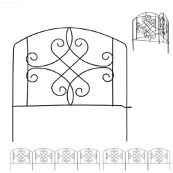 Relaxdays - Bordure potager, clôture jardin 8 éléments, métal, ornements antiques, h x l : 32 x 186 cm, noir