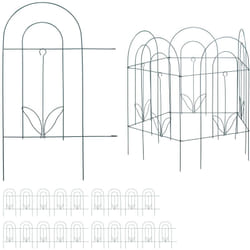 Relaxdays - Bordure potager, clôture jardin 20 éléments, en métal, à planter dans le sol, h x l : 62 x 976 cm, vert