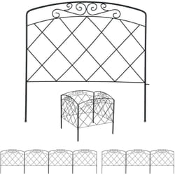 Relaxdays - Bordure potager, clôture jardin 8 éléments, métal, design antique, h x l : 41,5 x 490 cm, noir