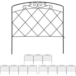 Relaxdays - Bordure potager, clôture jardin 12 éléments, métal, design antique, h x l : 41,5 x 735 cm, noir