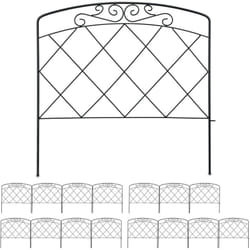 Relaxdays - Bordure potager, clôture jardin 16 éléments, métal, design antique, h x l : 41,5 x 980 cm, noir