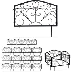 Relaxdays - Bordure potager, 16 éléments, clôture jardin, fer, antique, design antique, ornements, h x l : 33 x 900 cm, noir