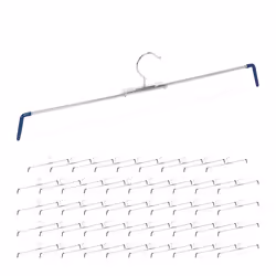Cintres pantalons lot de 50 antidérapants pour jupes tendeurs en spirale largeur 30-50 cm argenté/bleu