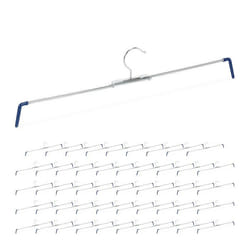 Cintres pantalons lot de 50 antidérapants pour jupes tendeurs en spirale largeur 30-50 cm argenté/bleu