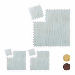 Tapis de protection sol lot de 27 sport et appareils fitness tissu EVA sans BPA env. 255 m²effet bois blanc