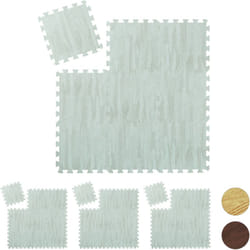 Relaxdays - Tapis de protection, sol, lot de 36, sport et appareils fitness, tissu eva, sans bpa, env. 3,4 m², effet bois, blanc