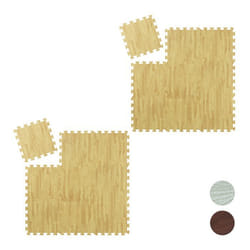 Tapis de protection sol lot de 18 sport et appareils fitness tissu EVA sans BPA env. 17 m² effet bois nature