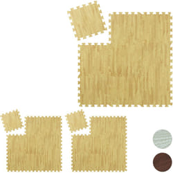 Relaxdays - Tapis de protection, sol, lot de 27, sport et appareils fitness, tissu eva, sans bpa, env. 2,55 m²,effet bois, nature