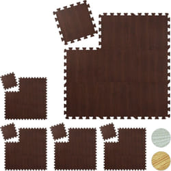 Tapis de protection, lot de 45, sport et appareils fitness, tissu eva, sans bpa, env. 4,25 m², effet bois, brun foncé