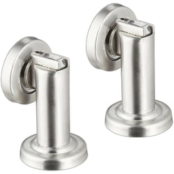 Relaxdays - Butoir de porte à aimant, lot de 2,Cale de porte magnétique, en acier inoxydable, montage au sol ou mural, argenté