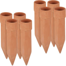 Relaxdays - Cône en argile d'arrosage, lot de 8, accessoire d'arrosage, Bouteilles d'1,5 l, 19 x 4,5 cm, terre cuite
