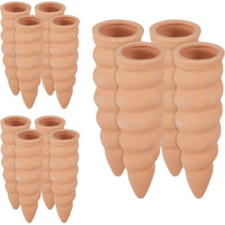 Cône en argile d'arrosage, lot de 12, accessoire d'arrosage, Bouteilles d'1,5 l, 16,5 x 5 cm, terre cuite