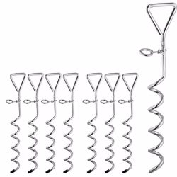 Si vous souhaitez fixer une bâche ou une tente dans le sol, ce lot de 8 piquets de fixation en acier en forme de tire-bouchon ...
