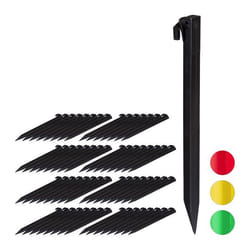 Piquet de fixation lot de 64 sardines de tente piquets dancrage pour sol et jardin 31 cm de long plastique noir