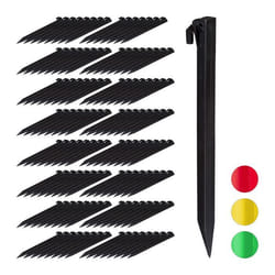 Piquet de fixation lot de 128 sardines de tente piquets dancrage pour sol et jardin 31 cm de long plastique noir