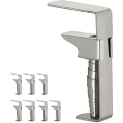 Relaxdays - Pince a nappe, lot de 8, réglable, pour des tables épaisses, inox, jusqu'à une épaisseur de 4,2 cm, argenté