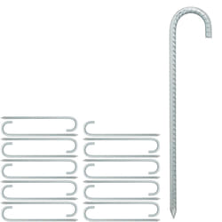 Ancres de sol, lot de 20, sardines xl, extra longues, camping, accessoire de tente, acier, 38,5 cm, argenté