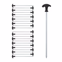 Sardine à visser lot de 24 piquets avec filetage acier sardines de sol pour tente ou pavillon 31 cm noir