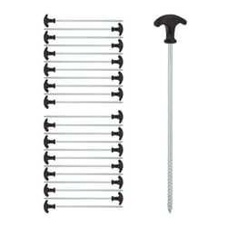 Sardine à visser lot de 24 piquets avec filetage acier sardines de sol pour tente ou pavillon 31 cm noir