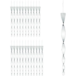 Relaxdays - Lot de 24 répulsifs d'oiseaux spirale, vent, contre pigeons, reflets, balcon et jardin, 40 cm, repousse, argenté