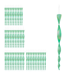 Lot de 48 répulsifs d’oiseaux spirale vent contre pigeons reflets balcon et jardin 40 cm repousse vert
