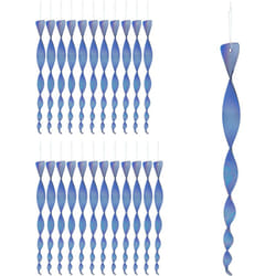 Relaxdays - Lot de 24 répulsifs d'oiseaux spirale, vent, contre pigeons, reflets, balcon et jardin, 40 cm, repousse, bleu