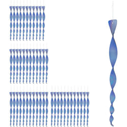 Relaxdays - Lot de 48 répulsifs d'oiseaux spirale, vent, contre pigeons, reflets, balcon et jardin, 40 cm, repousse, bleu