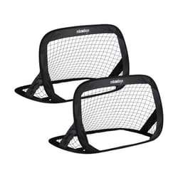 Relaxdays But de foot lot de 2 cage football pliable pour jardin filet enfant avec sac HLP: 77 x 122 x 83 cm noir
