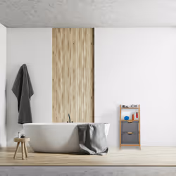 Relaxdays - Etagère de salle de bain à panier à linge, 2 étages & 2 corbeilles en tissu, bambou, 96x44x34 cm, naturel/gris