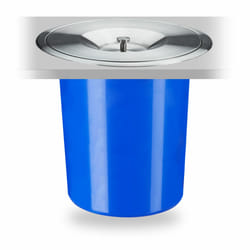 Relaxdays - Poubelle plan de travail, 5 l, encastrable, déchets organiques, avec couvercle en inox, HxD 23 x 24 cm, bleu