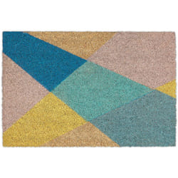 Relaxdays - Paillasson coco, tapis d'entrée avec motif géométrique, antidérapant, 40x60 cm, intérieur & extérieur, coloré