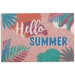 Relaxdays - Paillasson coco, inscription Hello Summer, tapis d'entrée intérieur & extérieur, 40 x 60 cm, résistant, coloré