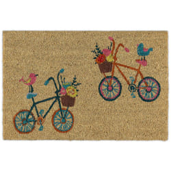 Relaxdays - Paillasson coco, tapis d'entrée motif vélo, antidérapant, pour l'intérieur et l'extérieur, 40 x 60 cm, nature