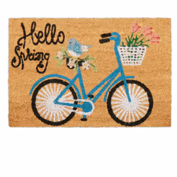 Avec cejoyeux paillasson en noix de coco au motif de bicyclette et l'inscription HelloSpring, vous accueillerez non seulement ...