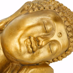 Relaxdays - Statue de Bouddha jardin, résistant aux intempéries et au gel, repos, objet déco xl, hlp 61 x 40 x 37 cm, doré - Vue supplémentaire 7
