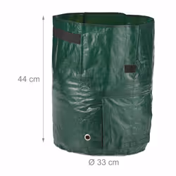 Relaxdays - Sac de plantation en lot de 3, avec fenêtre de visualisation, poignées latérales, HxD : 44 x 33 cm, vert foncé - Vue supplémentaire 4
